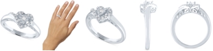 Promised Love Diamond Heart Promise Ring (1/10 ct. t.w.) in Sterling Silver